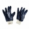 Guante Industrial Nitrilo Azul Puño Tejido