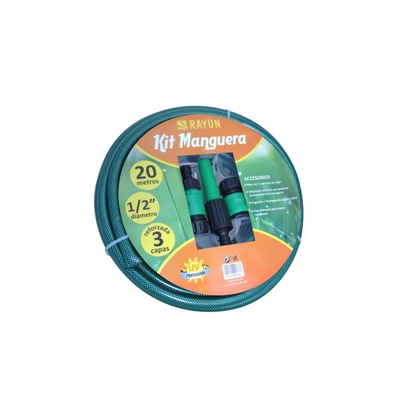 Rollo Manguera 1/2" x 20 mts con Accesorios