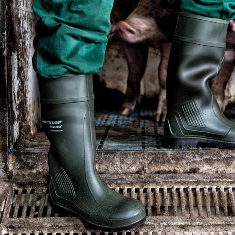 Bottes De Pêche DUNLOP Purofor - Caoutchouc Vert - Taille 45 - Vintage - Neuves Avec étiquettes