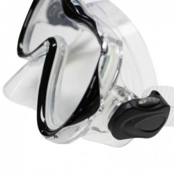 SET MASCARA + SNORKEL ADULTO NEGRO-NARANJO