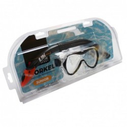SET MASCARA + SNORKEL ADULTO NEGRO-NARANJO