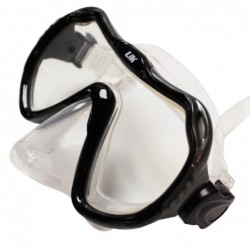 SET MASCARA + SNORKEL JUNIOR NEGRO-NARANJO