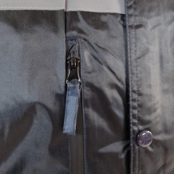 PARKA OXFORD AZUL CON CINTAS REFLEXTANTES