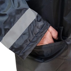 PARKA OXFORD AZUL CON CINTAS REFLEXTANTES