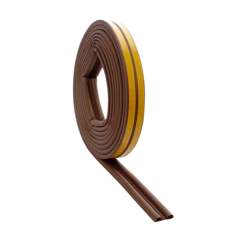 PERFIL SELLADOR DE PUERTA "P" HD EPDM CAFE 6M RAYUN
