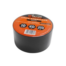CINTA TELA DUCT TAPE 50 MM X 10 M NEGRA RAYUN