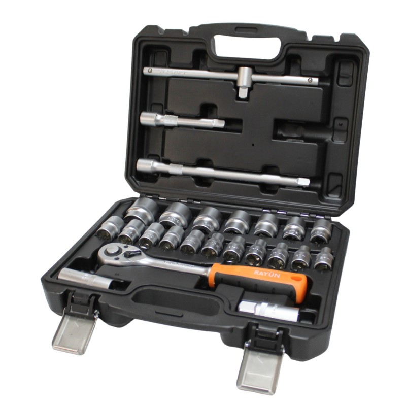 SET 24 PCS. DADOS Y CHICHARRA 1/2" RAYUN