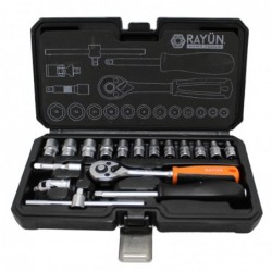 SET 17 PCS. DADOS Y CHICHARRA 1/4" RAYUN