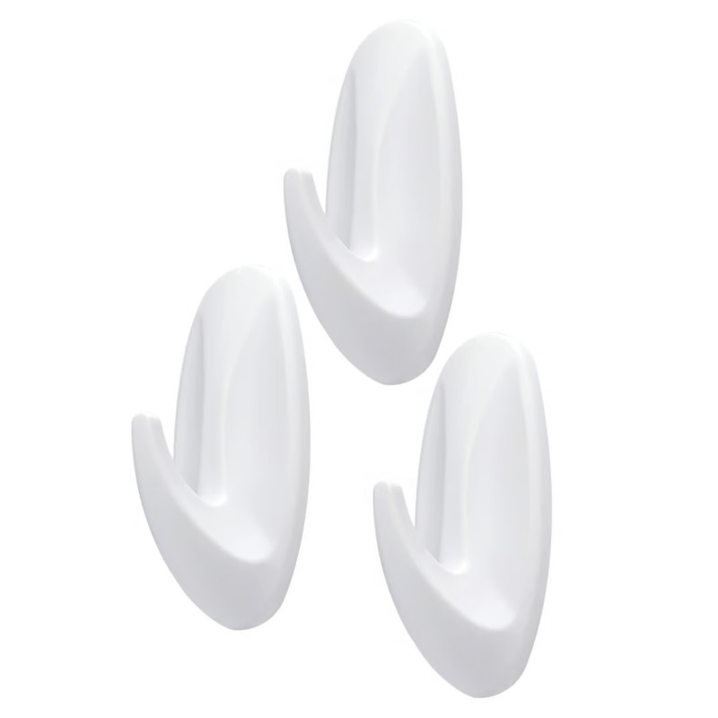 SET 3 GANCHOS PLÁSTICOS ADHESIVOS PEQUEÑOS RAYUN