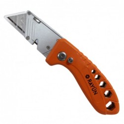 CUCHILLO CARTONERO METÁLICO PLEGABLE RAYUN
