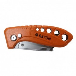 CUCHILLO CARTONERO METÁLICO PLEGABLE RAYUN