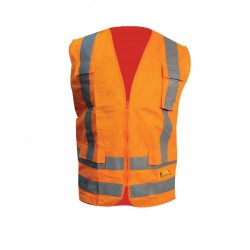 CHALECO REFLECTANTE XL 100% POLIESTER- 4 BOLSILLOS