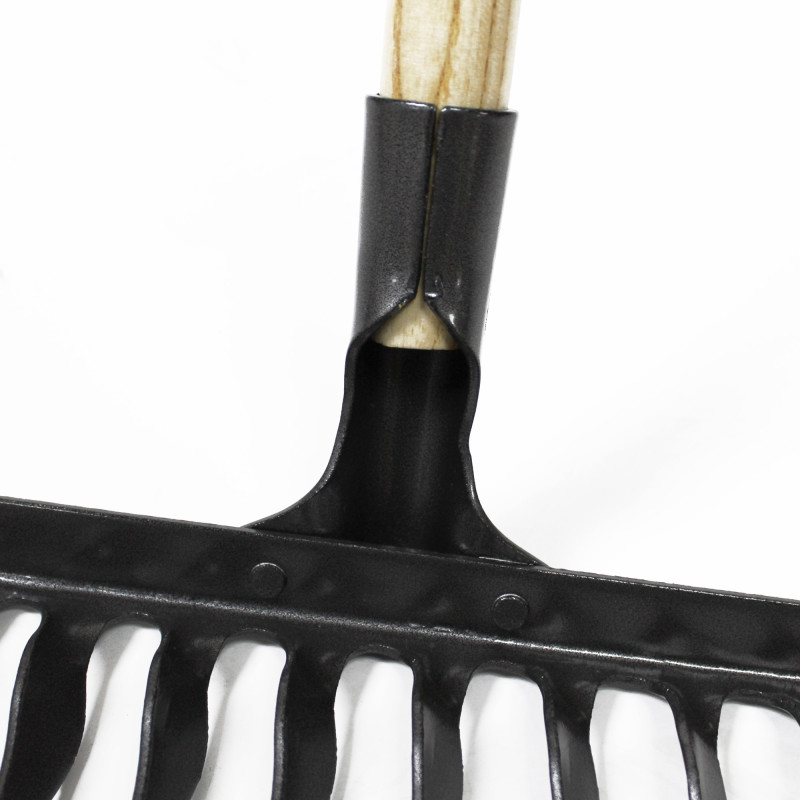 Râteau 6 Dents Forgé – Tête 178 X 100 Mm, Outil Jardin Solide Et Robuste