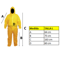 OVEROL FUMIGADOR 100% IMPERMEABLE AMARILLO TALLA L