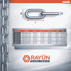 Rollo Cadena Galv. 10 Mm Eslabón Largo 11 M