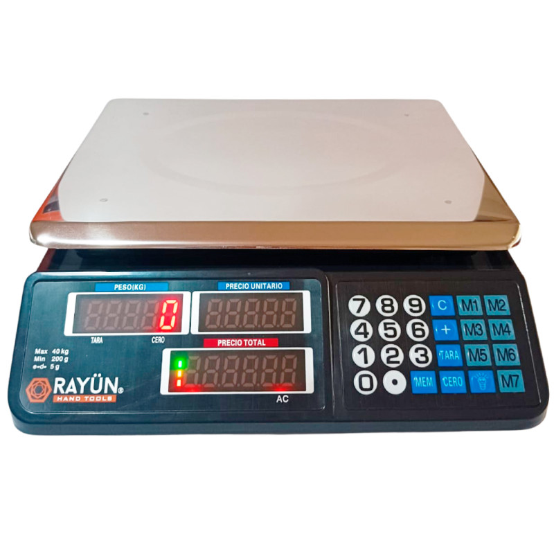 BALANZA DIGITAL SOBREMESA 40 KG LED/LCD RAYUN