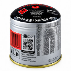 CARTUCHO DE GAS DESECHABLE 190 GR. (330 ML) PROVIDUS