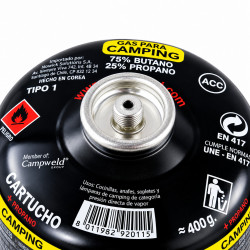 CARTUCHO DE GAS 230 G 410 ML CON VALVULA PROVIDUS