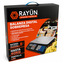 BALANZA DIGITAL SOBREMESA 40 KG LED/LCD RAYUN