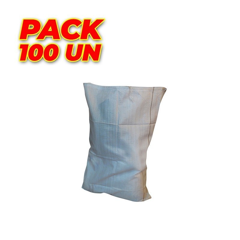 Pack 100 Saco Agrícola Pp Blanco 60 X 90 Cm Granel