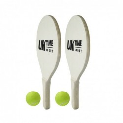 Paleta De Playa Madera con 2 Pelotas De Tenis
